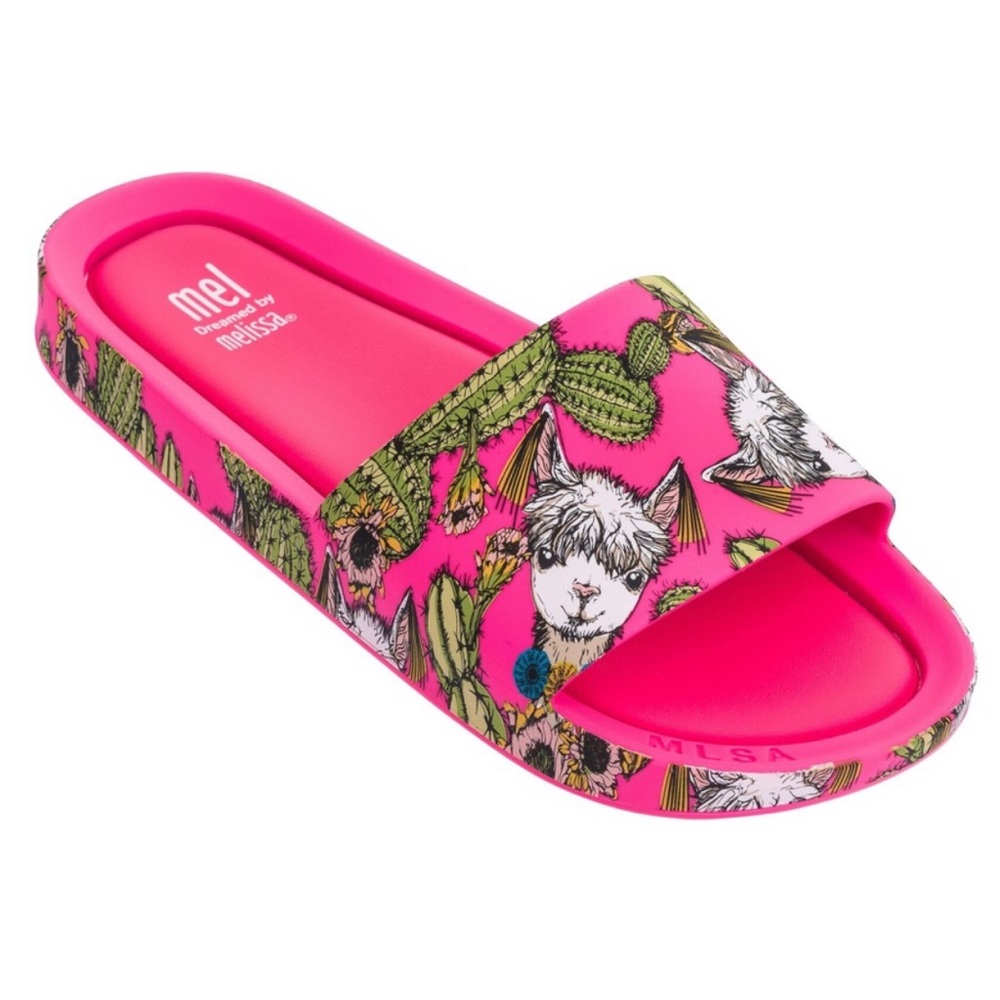 Mini Melissa Mel Llama Cactus Beach Slide Sandal Girl Sz 11